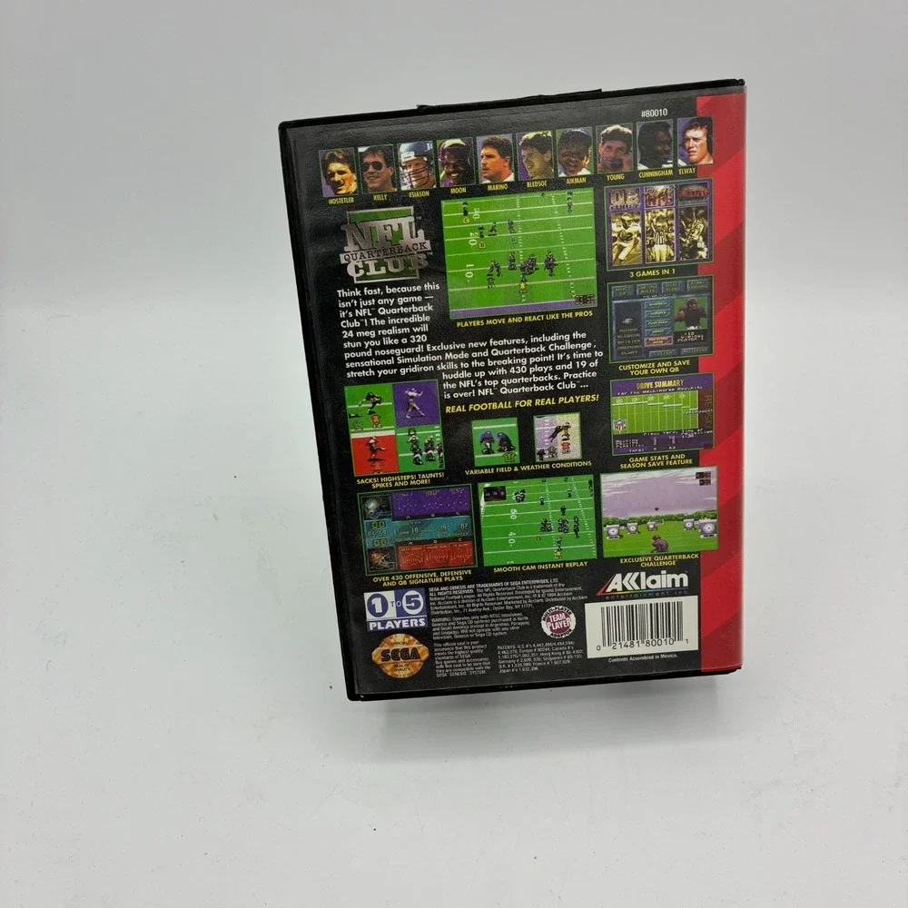 NFL Quarterback Club Sega Genesis Acclaim Case & Cartridge